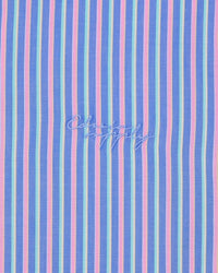 Striped Short-Sleeve Button-Up Shirt - Blue Stripe