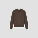 Crew Neck Knit Sweater - Brown