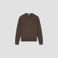Crew Neck Knit Sweater - Brown