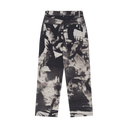 Graphic Print Straight Jeans - Black/White Pattern