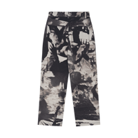 Graphic Print Straight Jeans - Black/White Pattern