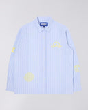 Striped Embroidered Long Sleeve Shirt - Light Blue Stripe