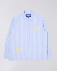 Striped Embroidered Long Sleeve Shirt - Light Blue Stripe
