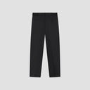 Straight Leg Pleated Trousers - Black