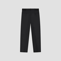 Straight Leg Pleated Trousers - Black