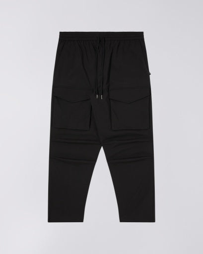 Cargo Drawstring Track Pants - Black