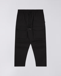 Cargo Drawstring Track Pants - Black