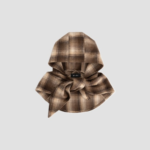 Plaid Hooded Scarf - Brown Plaid