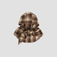Plaid Hooded Scarf - Brown Plaid