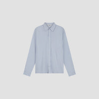 Striped Button-Up Shirt - Light Blue Pinstripe