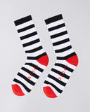 Striped Crew Socks - Black/White Stripe