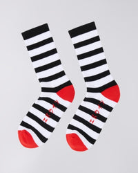 Striped Crew Socks - Black/White Stripe