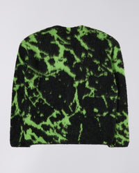 Graphic Hairy Knit Cardigan - Black/Green Tie-Dye