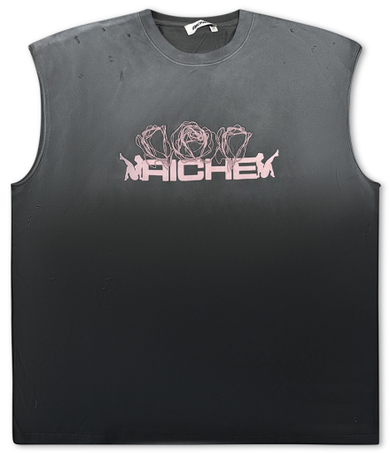 Graphic Ombre Tank Top - Grey Ombre