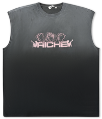 Graphic Ombre Tank Top - Grey Ombre
