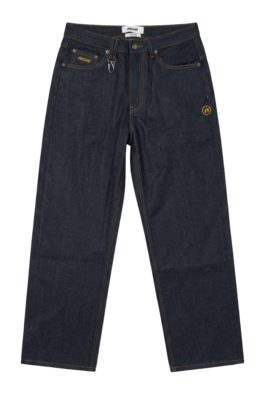 Straight Leg Denim Jeans - Dark Wash Denim