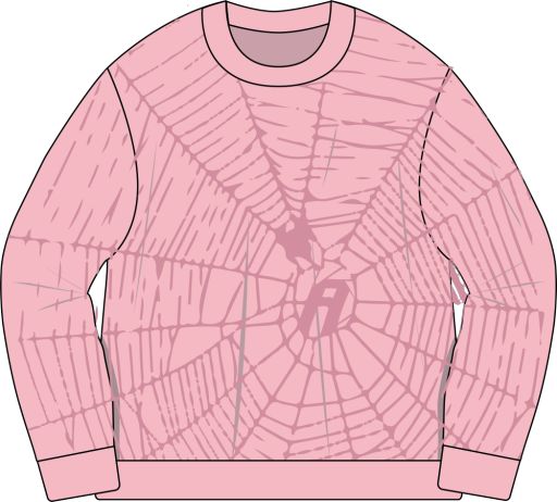 Crewneck Sweatshirt Spider Web - Pink