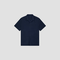 Short Sleeve Camp Collar Shirt - Navy
