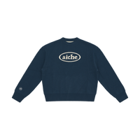 Crewneck Sweatshirt with Embroidery - Navy