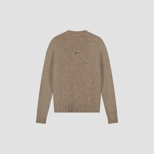 Rib Knit Crewneck Sweater - Caramel