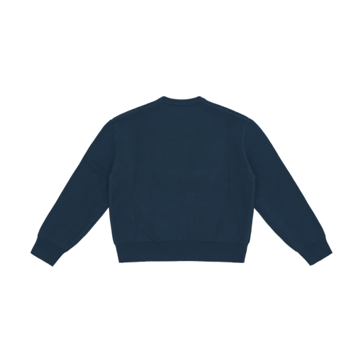 Crewneck Sweatshirt with Embroidery - Navy