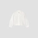 Cropped Button-Up Shirt - White