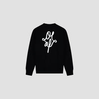 Crewneck Embroidered Sweatshirt - Black/White