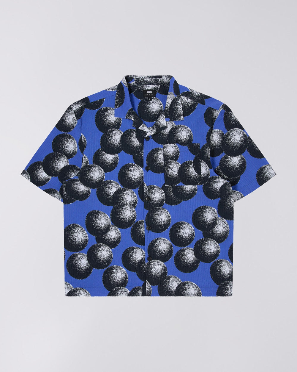 Polka Dot Camp Shirt - Blue With Black Pattern