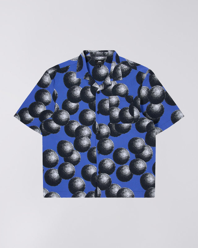 Polka Dot Camp Shirt - Blue With Black Pattern