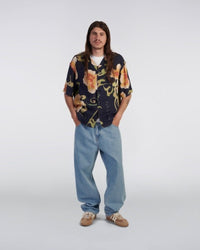Cuban Collar Floral Shirt - Navy Floral