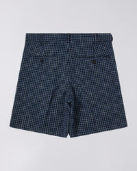 Check Pattern Tailored Shorts - Blue Plaid