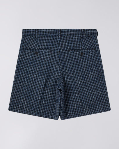 Check Pattern Tailored Shorts - Blue Plaid