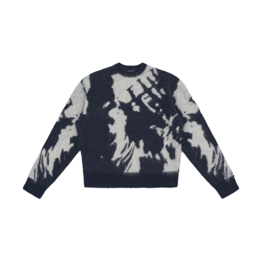 Abstract Pattern Knit Sweater - Black/White Tie-Dye