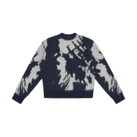 Abstract Pattern Knit Sweater - Black/White Tie-Dye