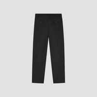 Pleated Tapered Tailored Trousers - Black
