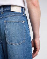 Loose Fit Denim Jeans - Washed Blue