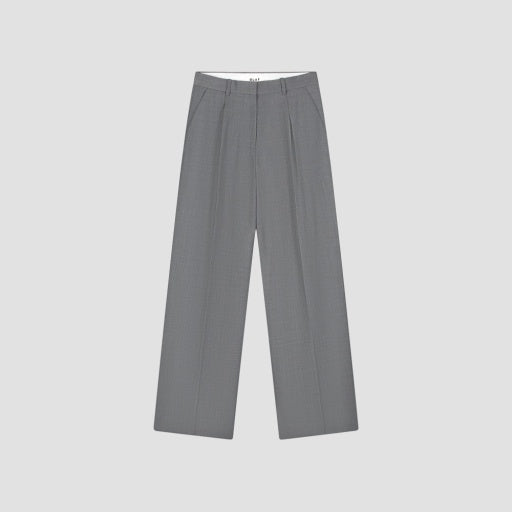 Wide Leg Tailored Trousers - Grey