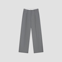 Wide Leg Tailored Trousers - Grey