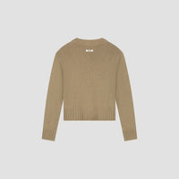 V-Neck Knit Sweater - Tan