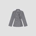 Grey Ruched Blazer - Grey
