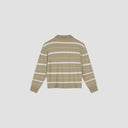 Striped Quarter Zip Sweater - Khaki Stripe