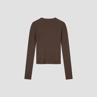 Long Sleeve Crewneck Tee - Brown