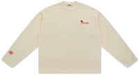 Long Sleeve Embroidered Top - Cream