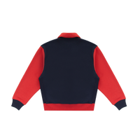 Quarter Zip Polo Sweatshirt - Navy/Red