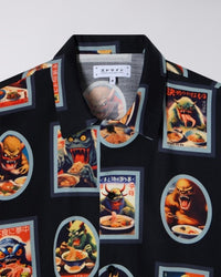 Novelty Print Camp Shirt - Black Multi