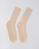 Embroidered Crew Socks - Tan