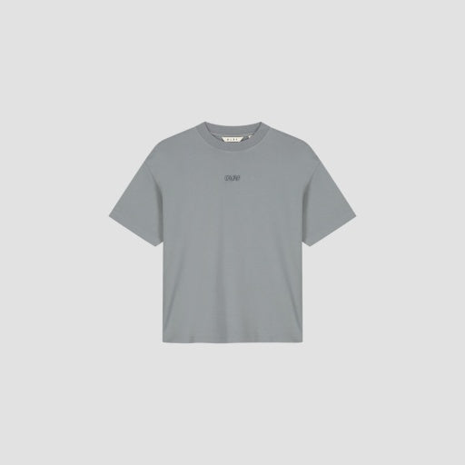 Boxy Cropped Graphic T-Shirt - Grey