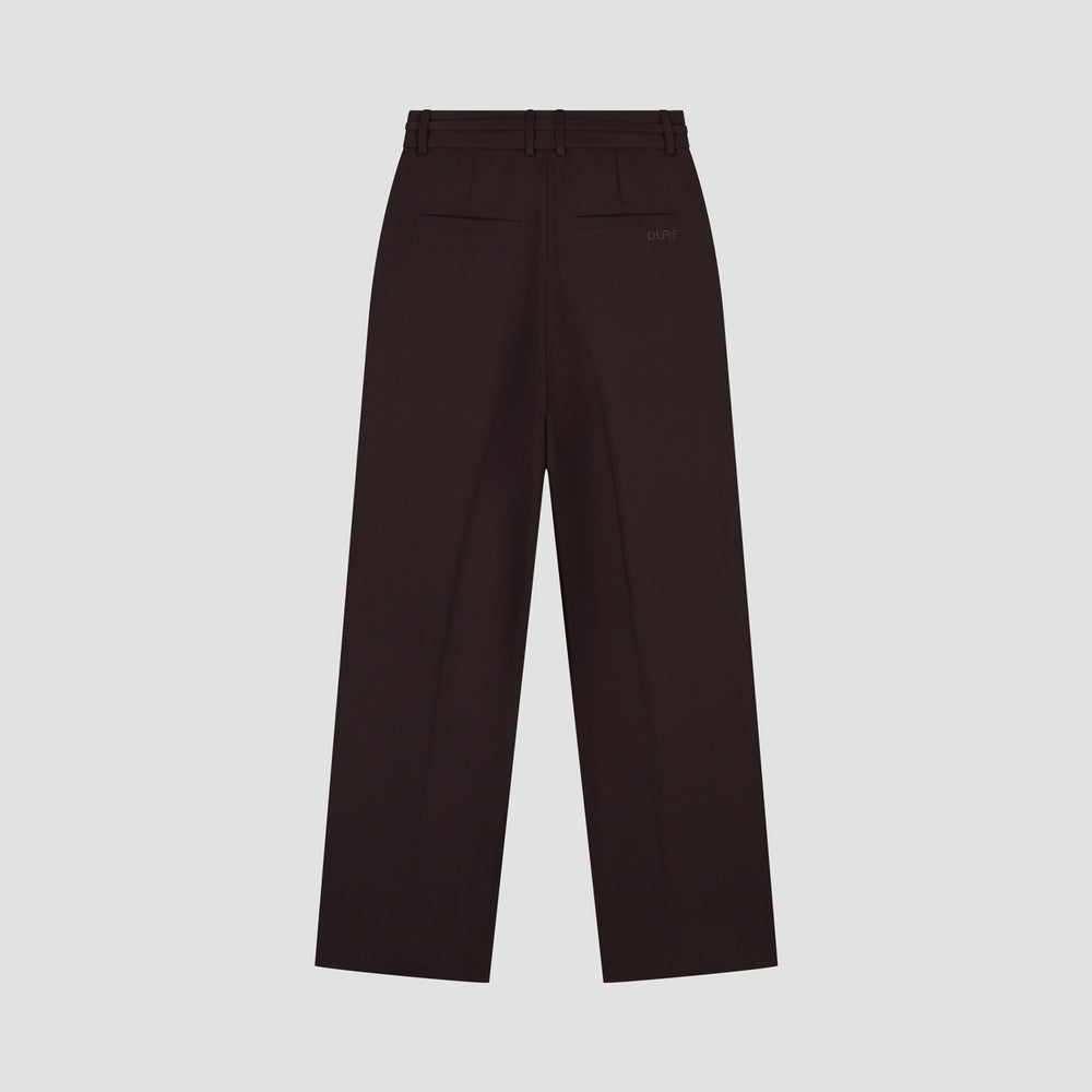Wide Leg Trousers - Brown