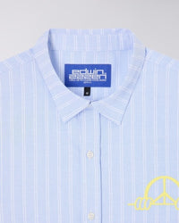 Striped Embroidered Long Sleeve Shirt - Light Blue Stripe