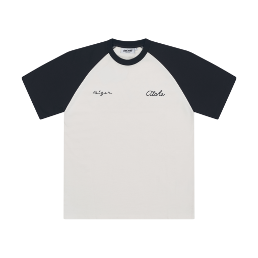 Script Logo Raglan T-Shirt - Navy/White